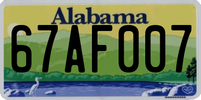 AL license plate 67AF007