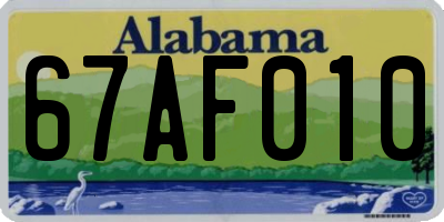 AL license plate 67AF010