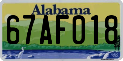 AL license plate 67AF018