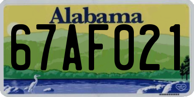 AL license plate 67AF021