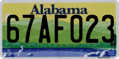 AL license plate 67AF023