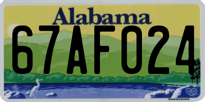 AL license plate 67AF024