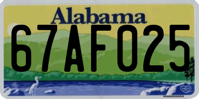 AL license plate 67AF025