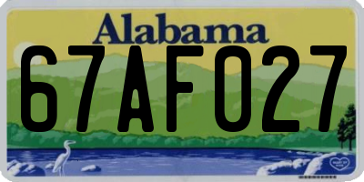AL license plate 67AF027