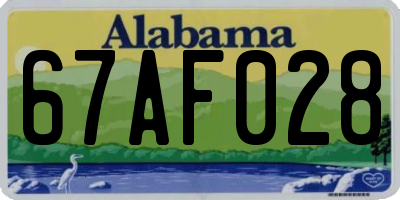 AL license plate 67AF028