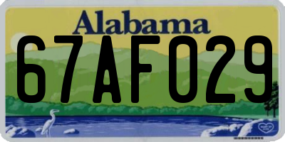 AL license plate 67AF029
