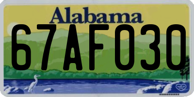 AL license plate 67AF030