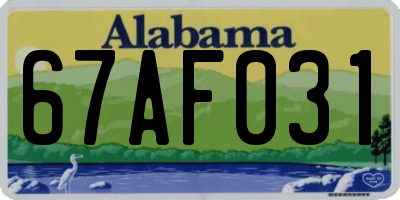 AL license plate 67AF031