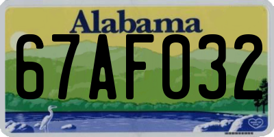 AL license plate 67AF032
