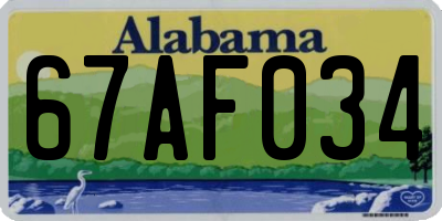 AL license plate 67AF034