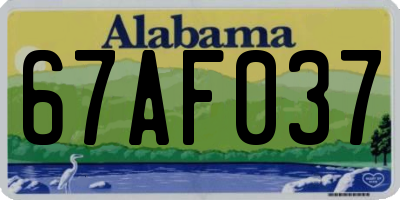AL license plate 67AF037