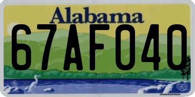 AL license plate 67AF040