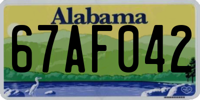 AL license plate 67AF042