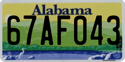 AL license plate 67AF043