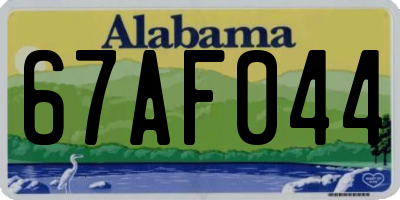 AL license plate 67AF044