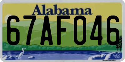 AL license plate 67AF046