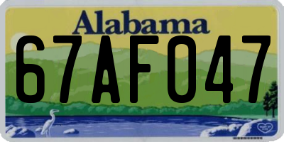 AL license plate 67AF047