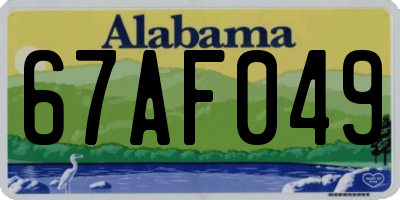 AL license plate 67AF049