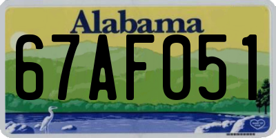 AL license plate 67AF051