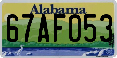 AL license plate 67AF053