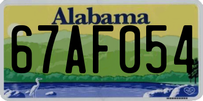 AL license plate 67AF054