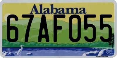 AL license plate 67AF055