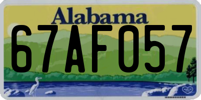 AL license plate 67AF057