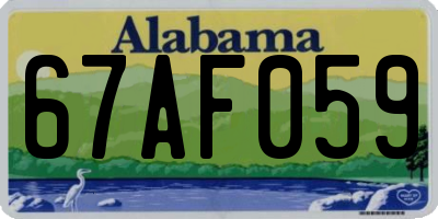 AL license plate 67AF059