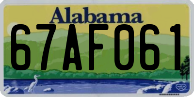 AL license plate 67AF061