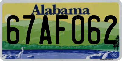 AL license plate 67AF062
