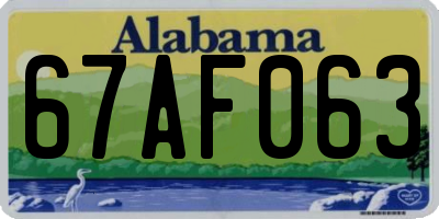 AL license plate 67AF063