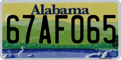 AL license plate 67AF065