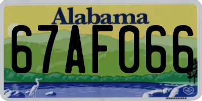 AL license plate 67AF066