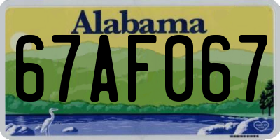 AL license plate 67AF067
