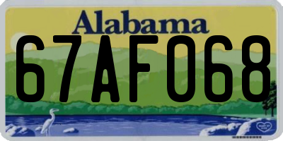 AL license plate 67AF068