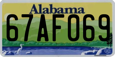 AL license plate 67AF069