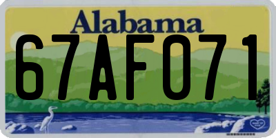 AL license plate 67AF071