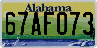 AL license plate 67AF073