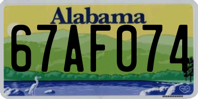 AL license plate 67AF074