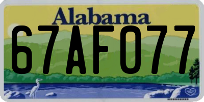 AL license plate 67AF077