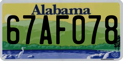 AL license plate 67AF078