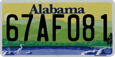 AL license plate 67AF081