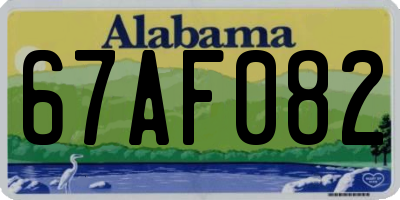 AL license plate 67AF082
