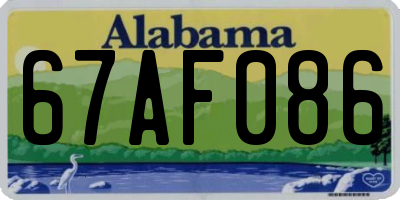 AL license plate 67AF086