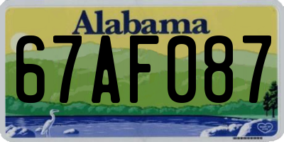 AL license plate 67AF087