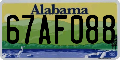 AL license plate 67AF088