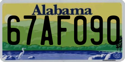AL license plate 67AF090
