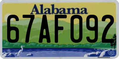 AL license plate 67AF092