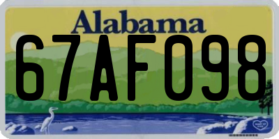 AL license plate 67AF098