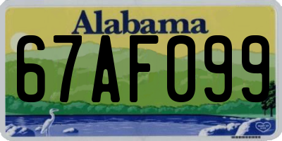 AL license plate 67AF099